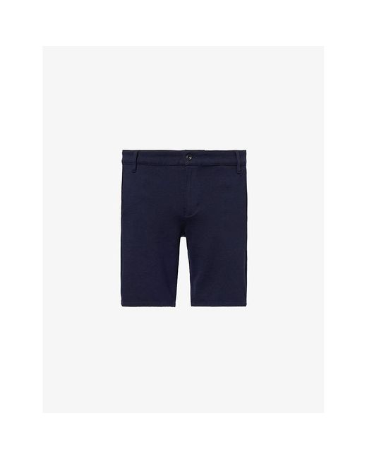 7 For All Mankind Blue Travel Double-knit Mid-rise Stretch-woven Shorts for men