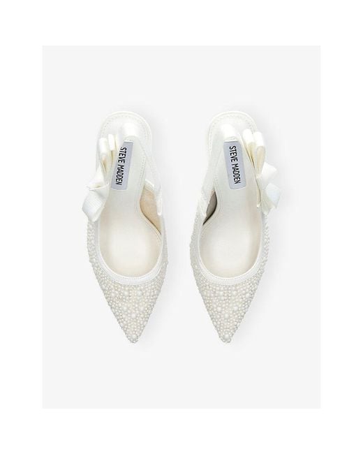 Steve Madden White Brylie-P Mesh Slingbacks