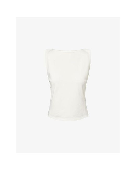 Stylein White Jody Boat-Neck Woven Top