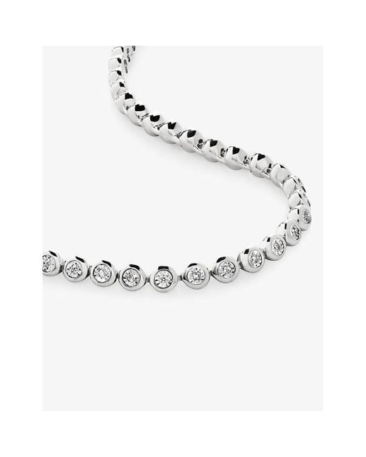 Monica Vinader White Diamond Essential Tennis Sterling- And 0.25Ct Lab-Grown Diamond Bracelet