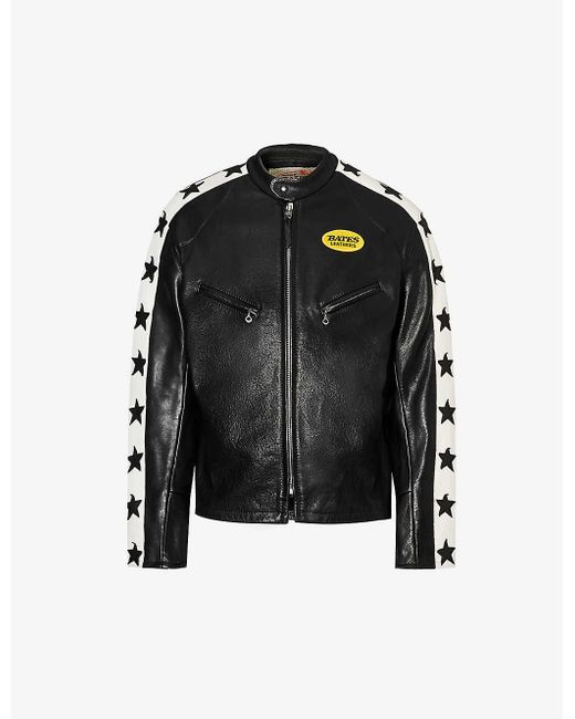Junya Watanabe Black Man X Bates Star-embellished Leather Jacket for men