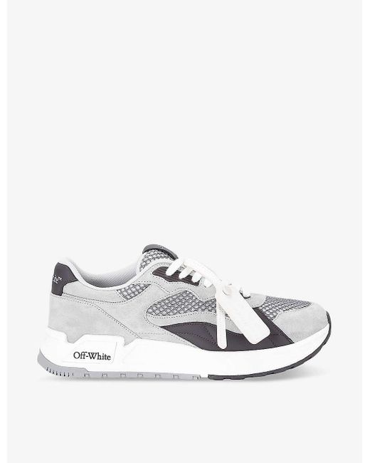 Off-White c/o Virgil Abloh Metallic Kick Off Tag-embellished Leather Low-top Trainers for men