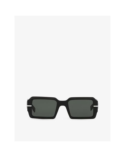 Fendi Black Fe40073u Graphy Rectangle-frame Acetate Sunglasses