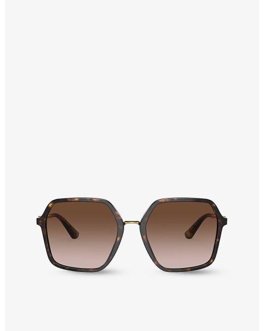 Dolce & Gabbana Brown Dg4422 Square-frame Tortoiseshell Acetate Sunglasses
