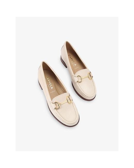 Carvela Kurt Geiger Natural Click Wide-Fit Leather Loafers