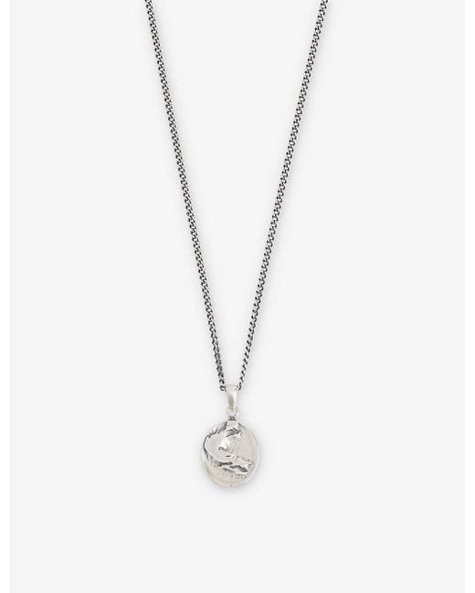 Serge Denimes White Dune Round-pendant Sterling- Pendant Necklace for men