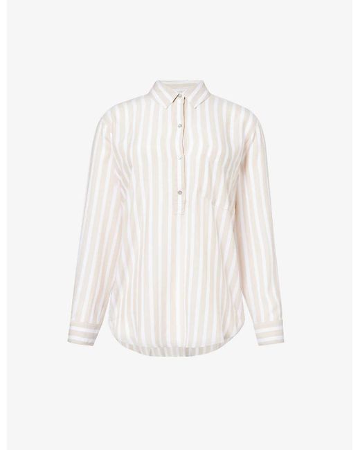 Rails White Elle Stripe-print Relaxed Fit Shirt