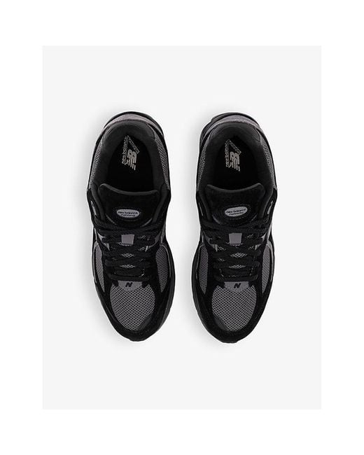 New Balance Black 2002 Suede And Mesh Low-Top Trainers for men