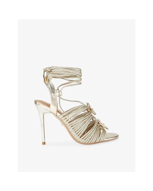 Carvela Kurt Geiger Metallic Marina High-Tie Faux-Leather Heeled Sandals