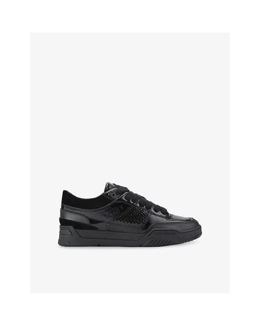 Kurt Geiger Black Hatton Leather Trainers for men