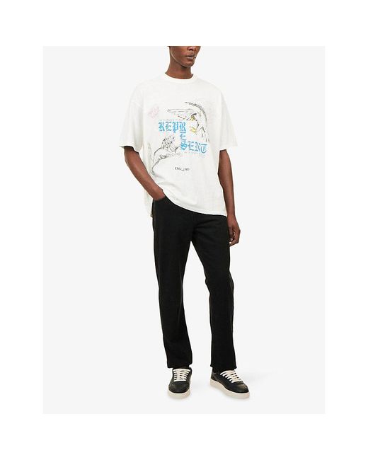 Represent White Enemy Graphic-Print Cotton T-Shirt for men