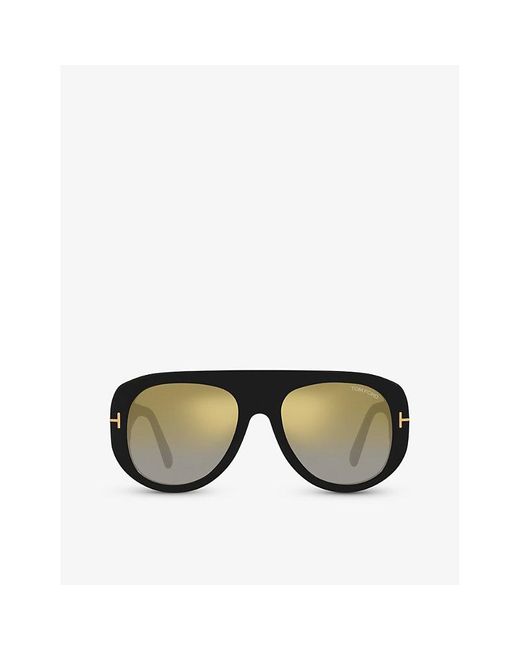 Tom Ford Black Tr001779 Cecil Aviator-frame Acetate Sunglasses