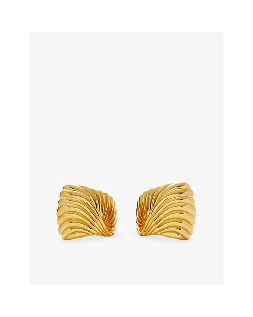 Missoma Yellow Ripple Oversized 18Ct-Plated Brass Stud Earrings