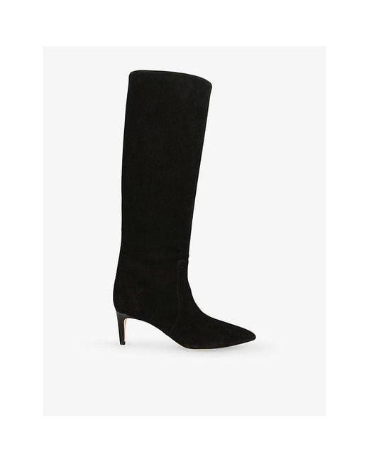 Paris Texas Black Stiletto 60 Knee-High Velvet Boots