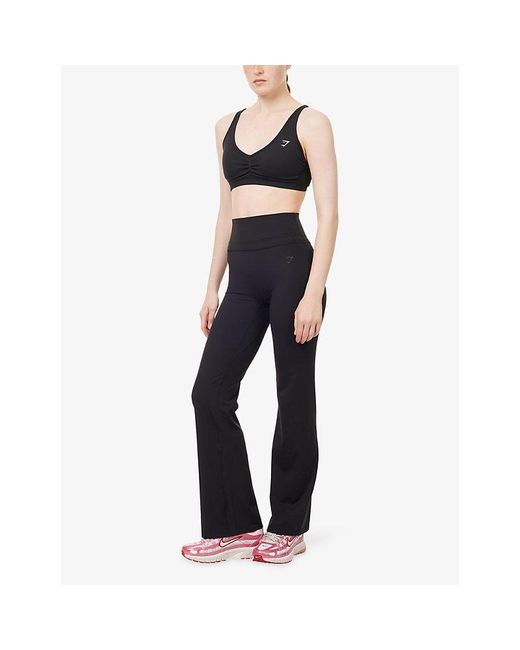 GYMSHARK Black Whitney Flared-Leg Gym Leggings