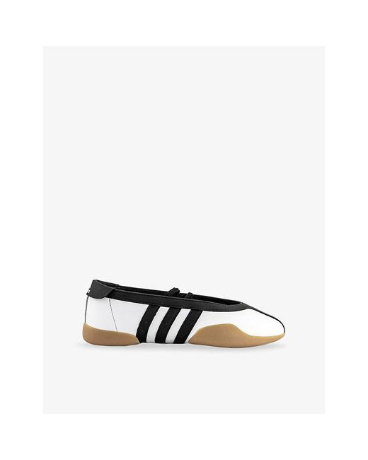 Adidas White Taekwondo Mei Leather Ballet Flats