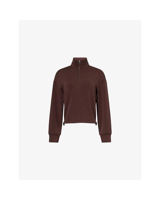 Varley Brown Sian Cropped Modal-Jersey Sweatshirt