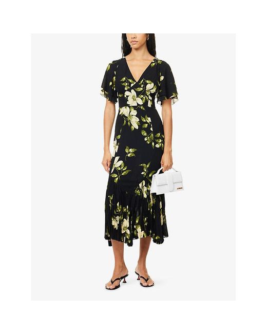 Reformation Black Salvia Midi Dress