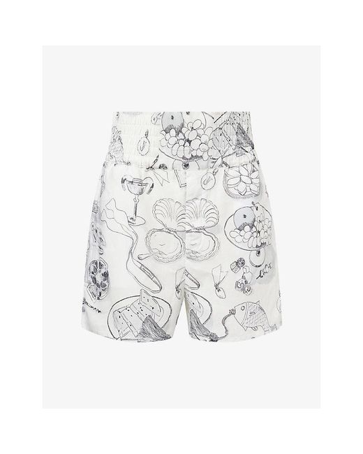 Jacquemus White Le Boxer Printed Woven Shorts for men