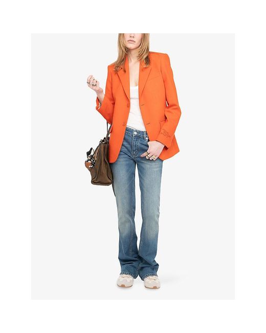 Zadig & Voltaire Orange Vanille Single-Breasted Woven Blazer
