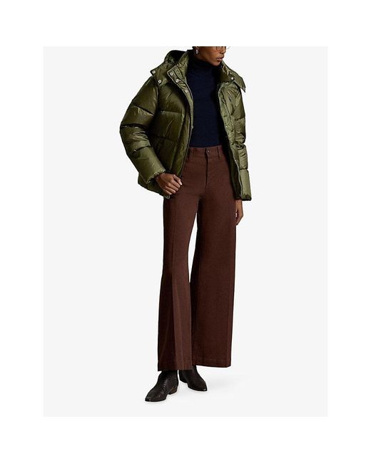 Polo Ralph Lauren Green Brand-Embroidered Padded Shell-Down Coat