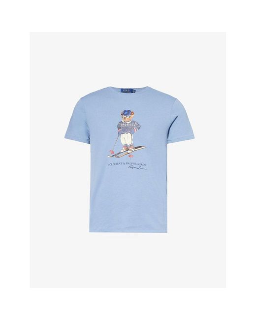 Polo Ralph Lauren Blue Skiing Bear-print Short-sleeve Cotton-jersey T-shirt Xx for men