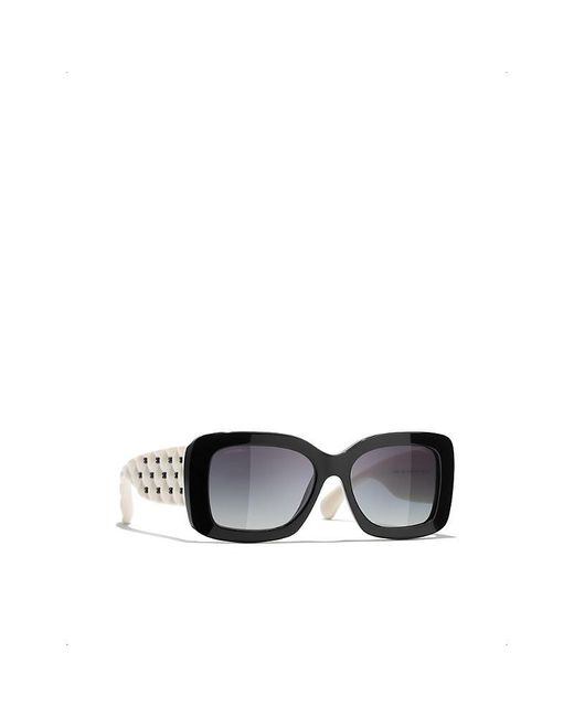 Chanel Black Rectangle Sunglasses
