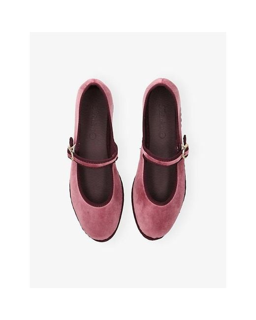 Flabelus Red O'Brien Velvet Ballet Flats