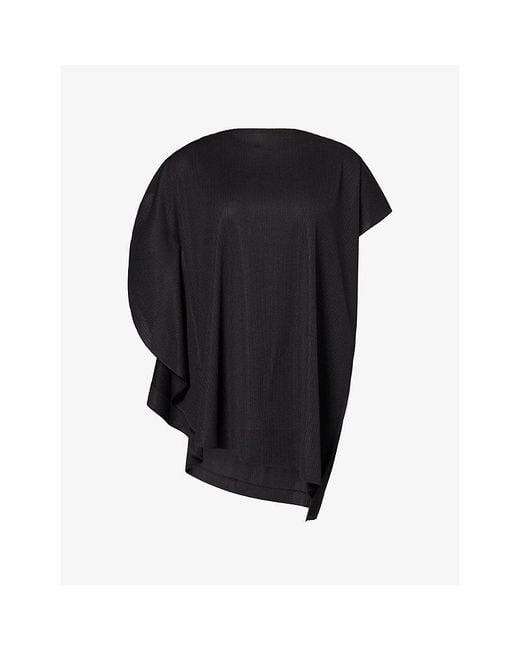 Pleats Please Issey Miyake Black A-Poc Slice Pleated Knitted Shirt