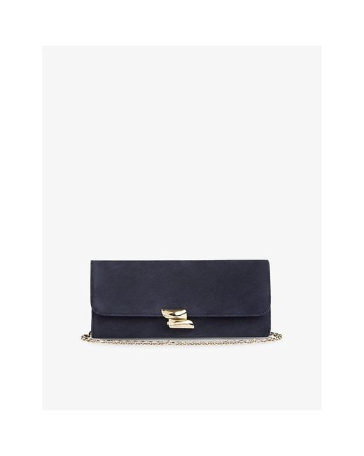 L.K.Bennett Blue Daisy Suede Clutch Bag