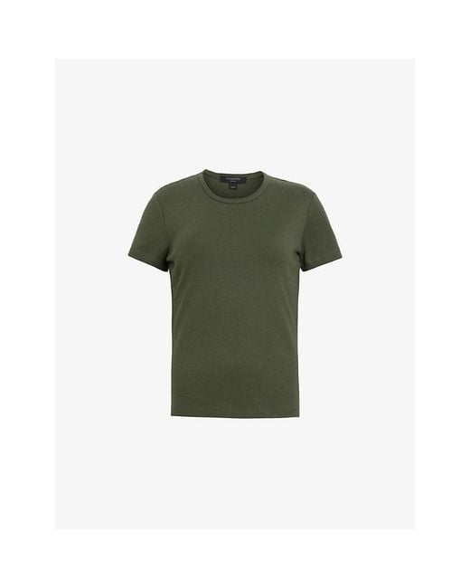 AllSaints Green Stevie Slim-Fit Cotton-Jersey T-Shirt