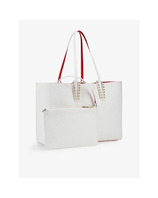 Christian Louboutin White Cabata Small Leather Tote Bag