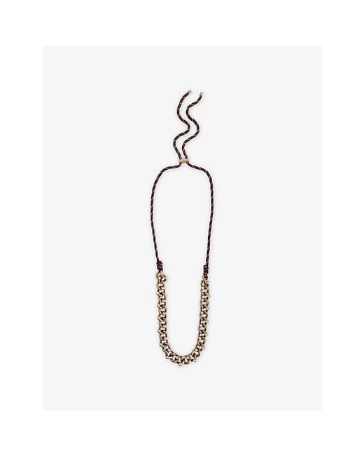 Weekend by Maxmara Metallic Knotted-Chain Faux-Pearl Necklace
