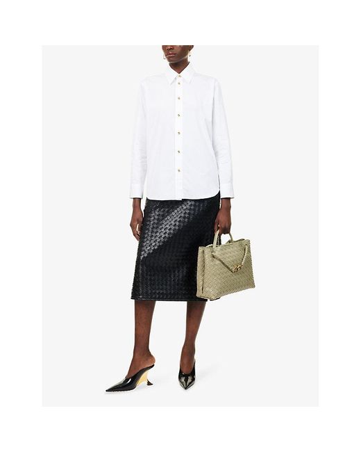 Bottega Veneta White Knot Regular-Fit Cotton Shirt