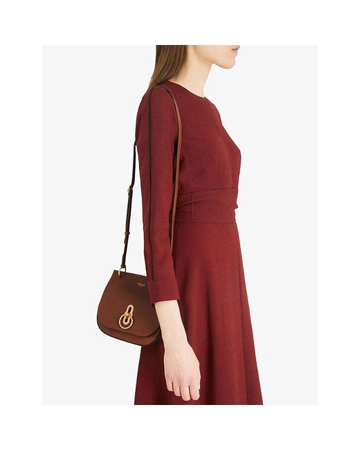 Mulberry Brown Amberley Small Pebbled-Leather Satchel Bag