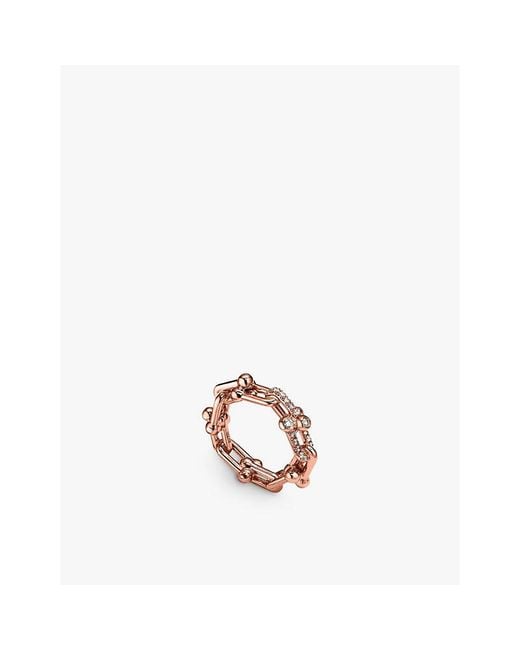 Tiffany & Co White Tiffany Hardwear Small Link 18Ct Rose- And 0.26Ct Diamond Ring