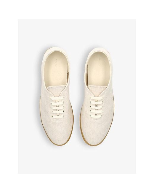 The Row Natural Sam Round-toe Canvas Low-top Trainers
