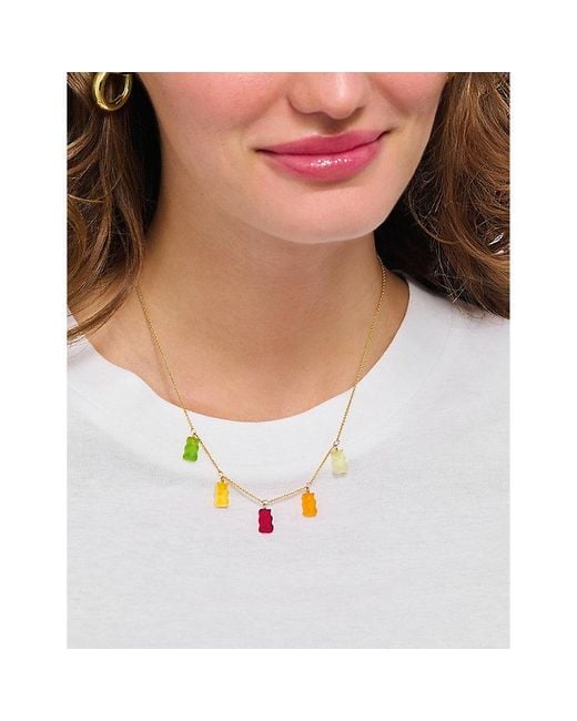 Thomas Sabo White X Haribo Goldbear-Charm 18Ct-Plated Sterling- And Glass Necklace