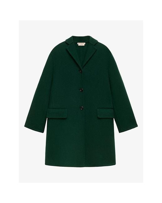 Marni Green Single-Breasted Wool And Cashmere Coat