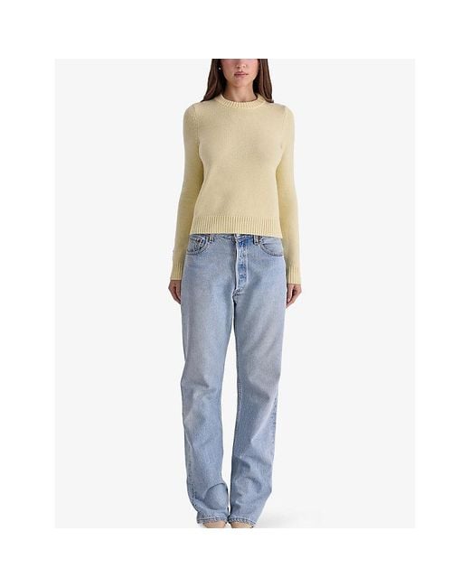 House Of Cb Yellow Abbie Crewneck Merino-Wool Jumper