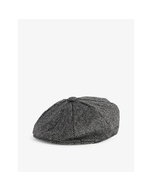 Dents Gray Durleigh Round-Crown Wool Cap for men