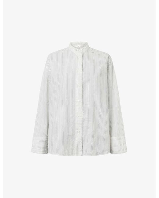 Lovechild White Zuri Relaxed-fit Long-sleeve Cotton Shirt
