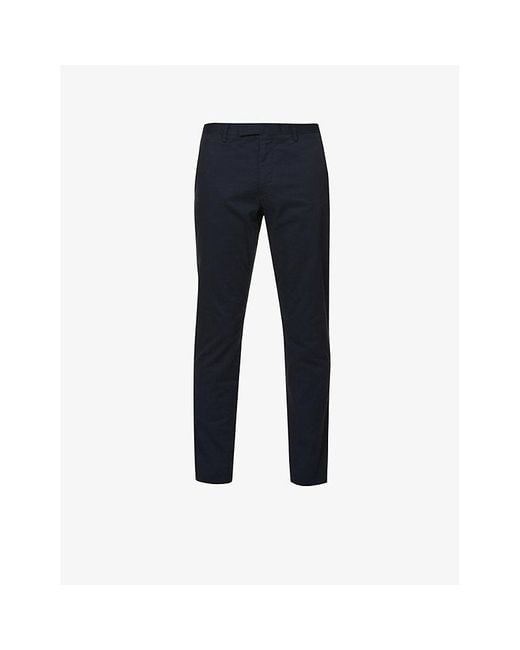 Polo Ralph Lauren Blue Belted Tapered Stretch Slim-Fit Stretch-Cotton Chino Trousers for men