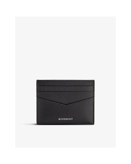 Givenchy Black Foiled-branding Leather Card Holder for men