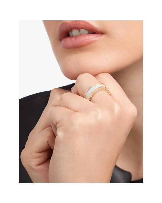 BVLGARI White B.Zero1 18Ct Rose- And Ceramic Ring