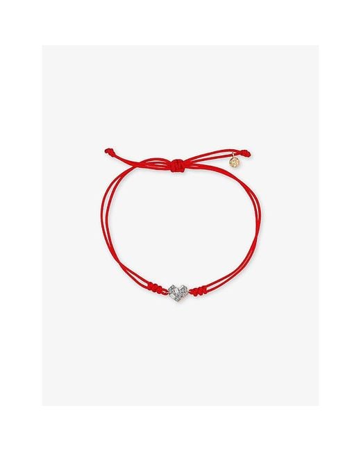 Kismet by Milka Red Cherish 0.04Ct Baguette-Diamond And 0.07Ct Diamond Cord Bracelet