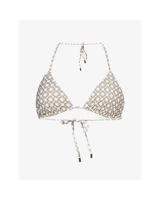 Cheap Monday White Palma Triangle Bikini Top