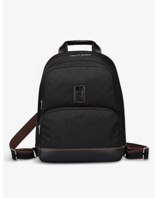 Longchamp Black Boxford Woven Backpack