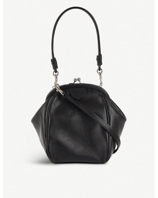 Y's Yohji Yamamoto Black Clip Frame Leather Bag