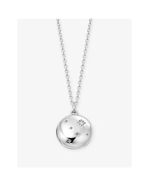 Astley Clarke White Tiny Star Mini Biography Sterling- Locket Necklace
